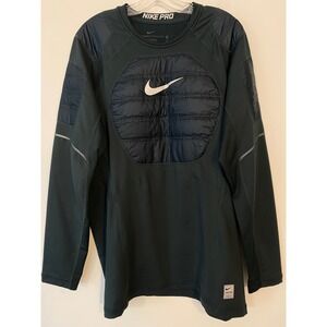 Nike Pro Hyperwarm AeroLoft Compression Shirt Mens 2XL Green Long Sleeve